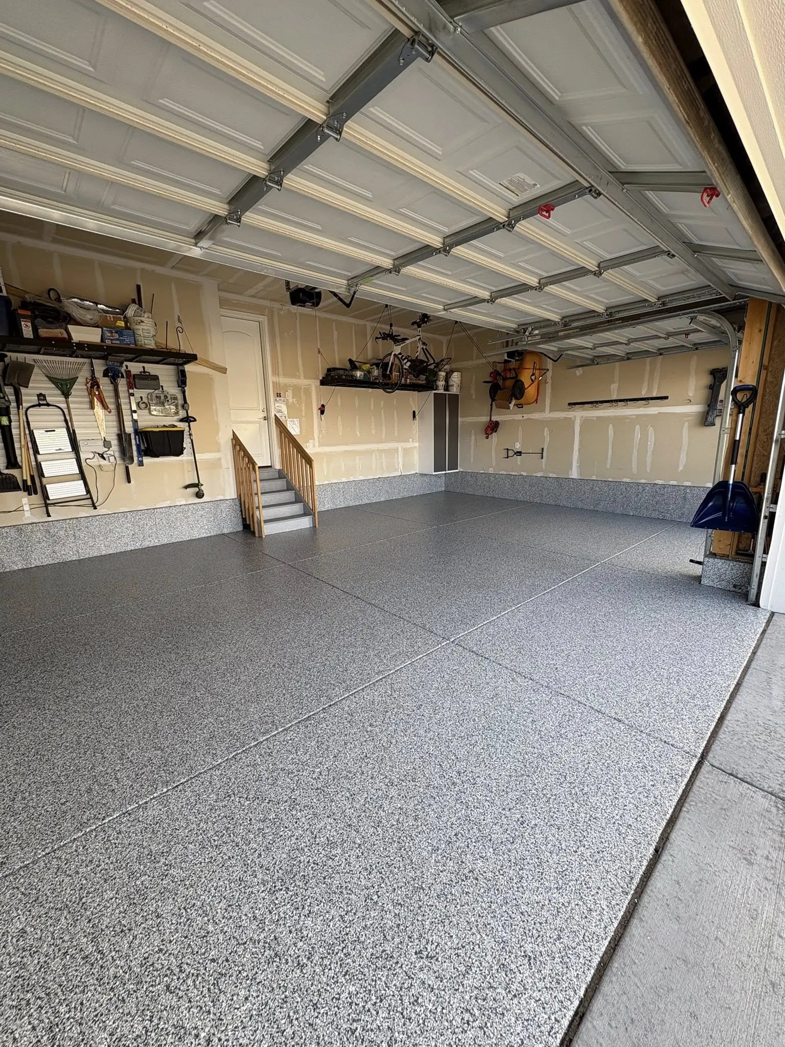 Metallic epoxy retail floor installation in Denver